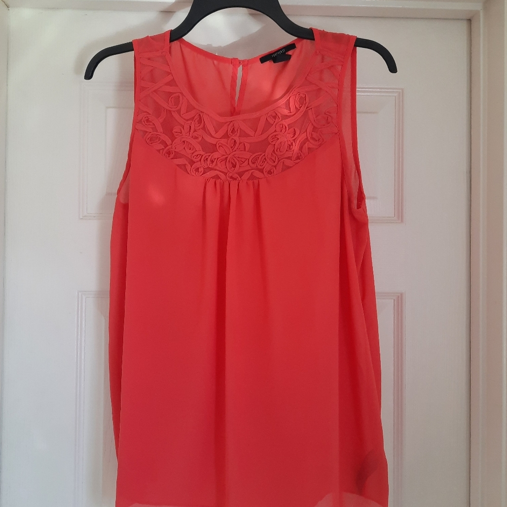 Forever 21 Sleeveless Blouse Size: L